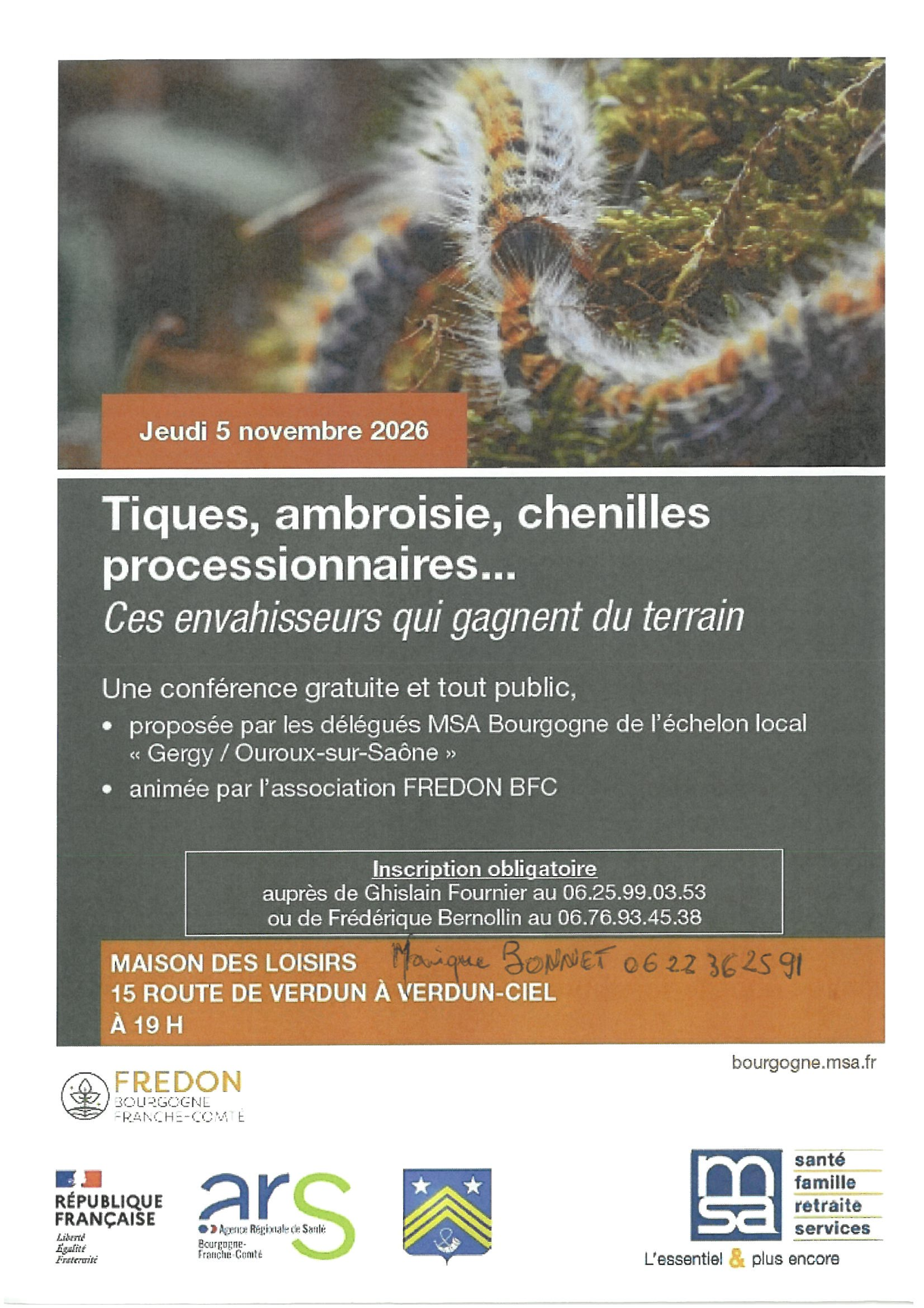 Conférence Tiques, Ambroisie...
