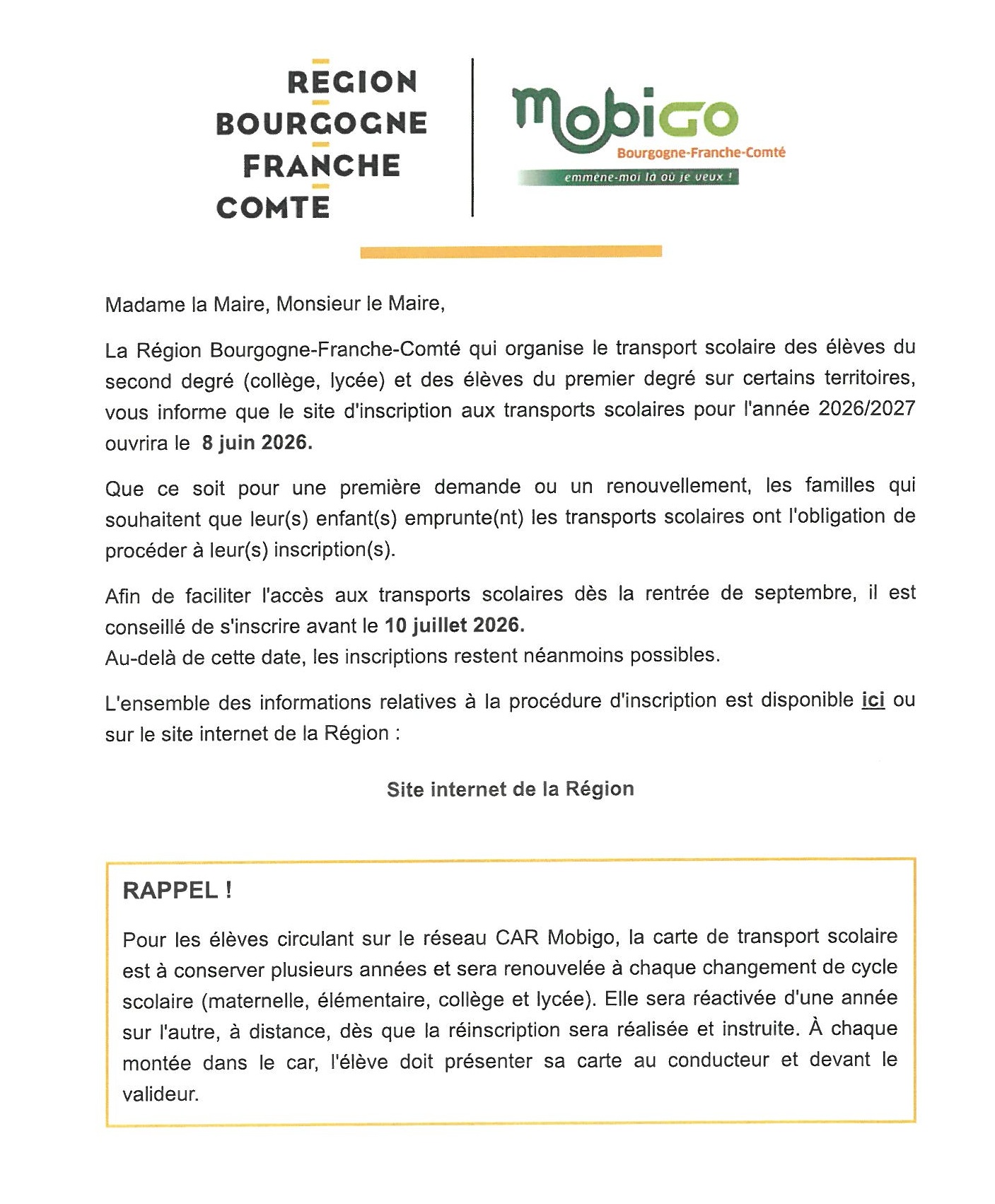 Mobigo - rentrée 2026