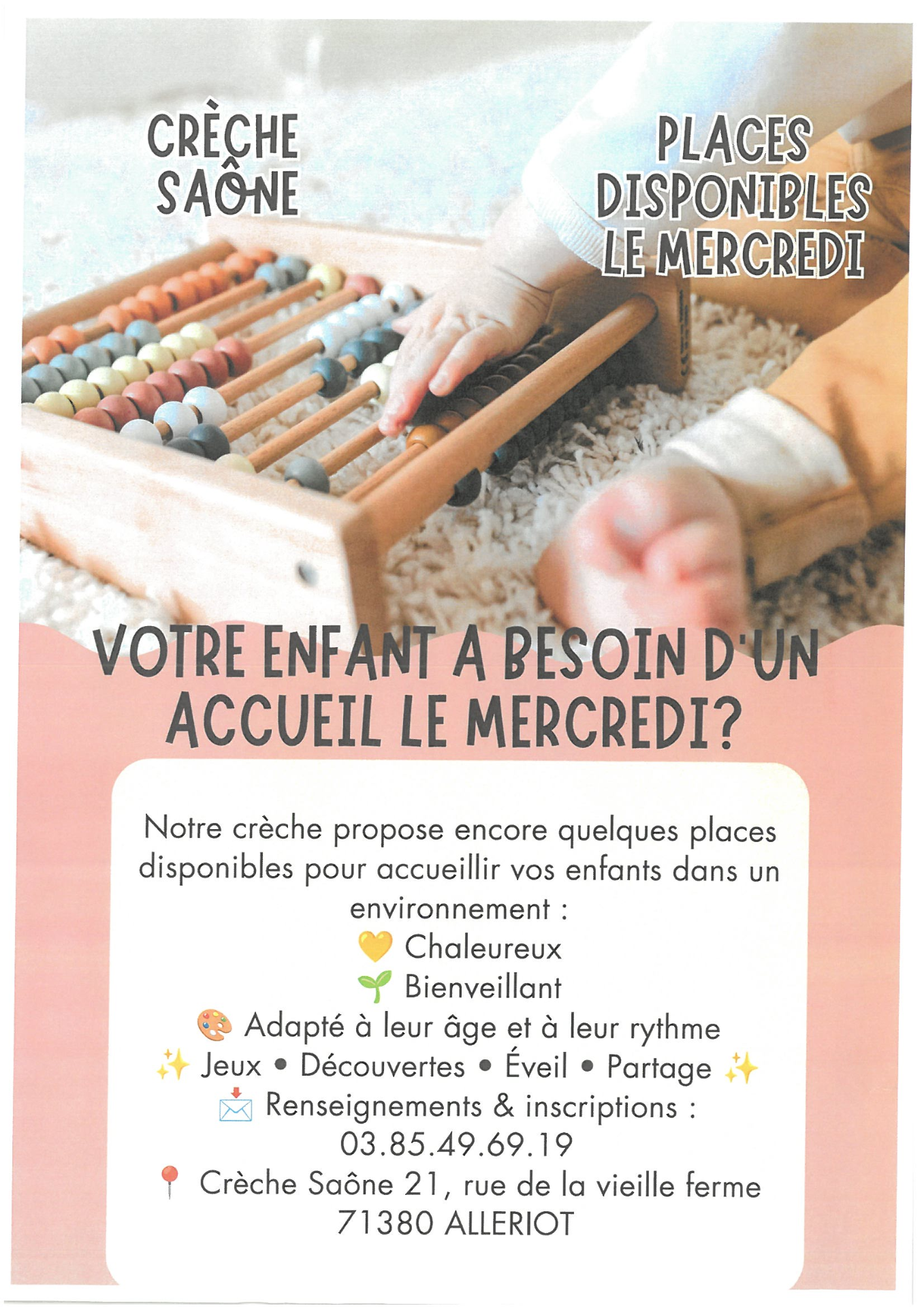 Places disponibles le mercredi